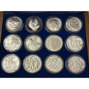 Set of 12 silver .999 Ignots Spirit of 
America medals Hamilton Mint 1976 28oz